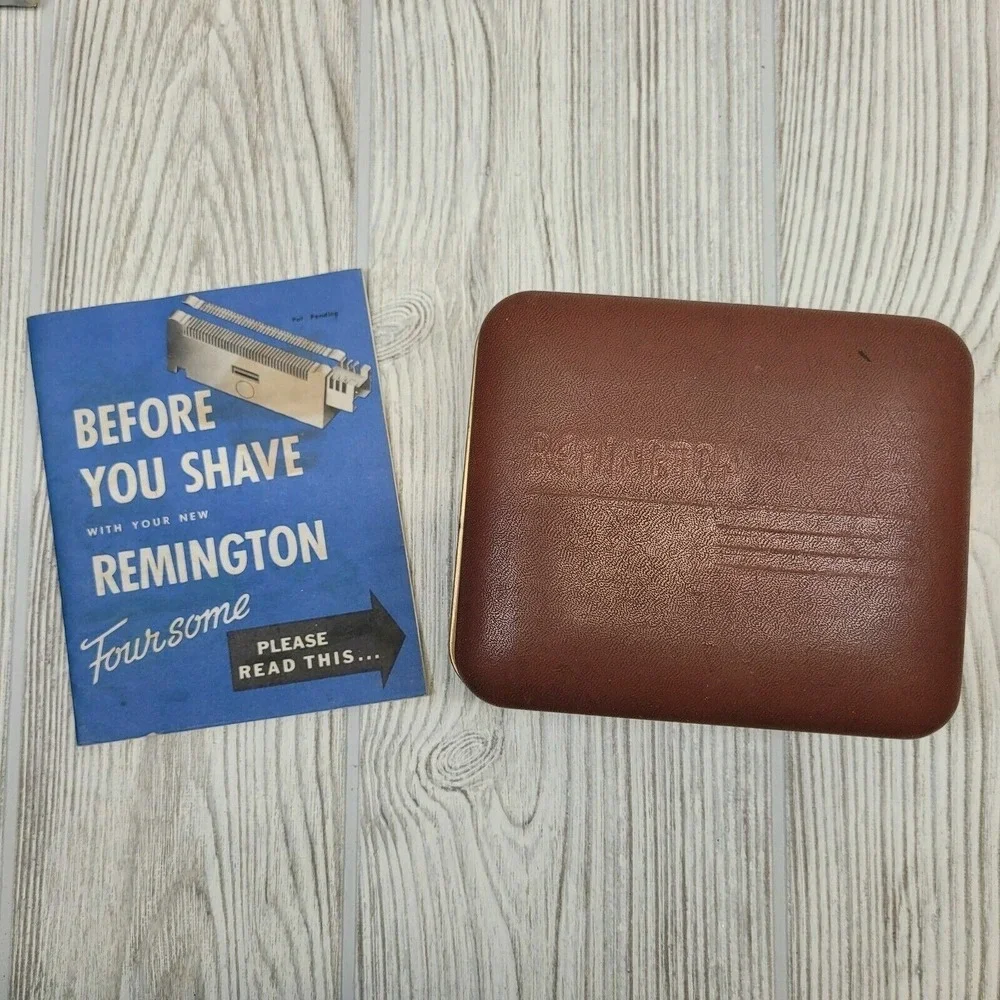 Remington Electric Shaver Mens Foursome Model 78 With Box Case PARTS ONLY Vtg
